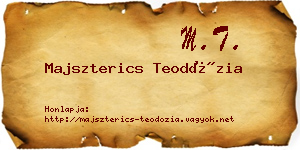 Majszterics Teodózia névjegykártya